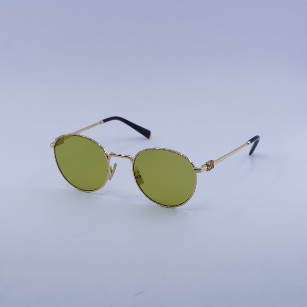 Exclusive Sale! Miu Miu MU55ZS 5AK07O Sunglasses Gold Round Frame